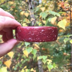 Italian Speckled Burgundy Lucite Bangle Bracelet